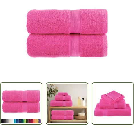 Badetuch -  Premium-Gästetücher SOLUND 2 Stk. Rosa 30x50 cm 600 g/m² (1/5)