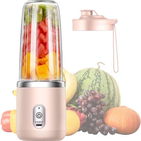 Blende Potable Sans Fil, Smoothies Mixe Lége, Mini echageable Avec Lame En Acie Inoxydable 6 Points, Blende Nomade, Auto-Nettoyant (1/5)