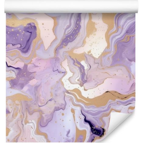 Carta da parati viola inchiostro, grigio chiaro e lavanda 50x1000 cm (1/5)