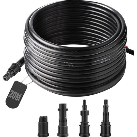 Tubo Per Idropulitrice 20m Tubo Flessibile Sbloccante Nero Pulizia Scarico (1/5)
