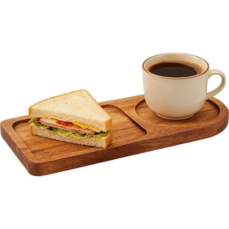 Plateau en Bois Présentoir esthétique Rustique divisé – Plateau de Service Alimentaire, Plateau à Fromage, pour la Maison, la Ferme, Le Restaurant, Le Bureau, Les fêtes, Les Fruits, Le, Les (1/5)