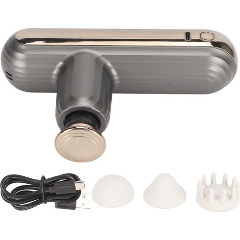 Gratte-dos électrique silencieux 4 vitesses rechargeable portable pour massage profond des tissus musculaires cou épaules corps noir (1/5)