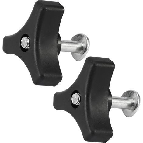 2pcs Vis De Poignée Triangulaire, Boulon Et Écrou En Plastique Métal, Pour Tondeuse À Gazon (1/5)