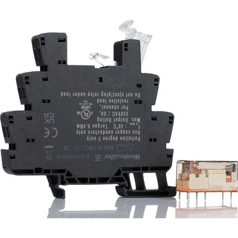 Relais d'interface Weidmuller TRS, 24  230V c.a. / V c.c., 2 RT, montage Rail DIN ( Prix pour 1 )
