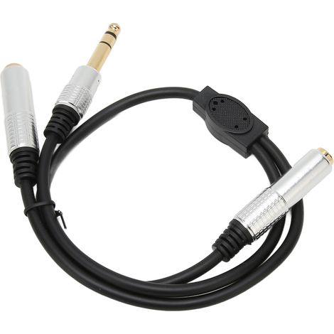 Câble répartiteur en Y professionnel 6,35 mm vers double 6,35 mm pour amplificateur, microphone et haut-parleur. (1/5)