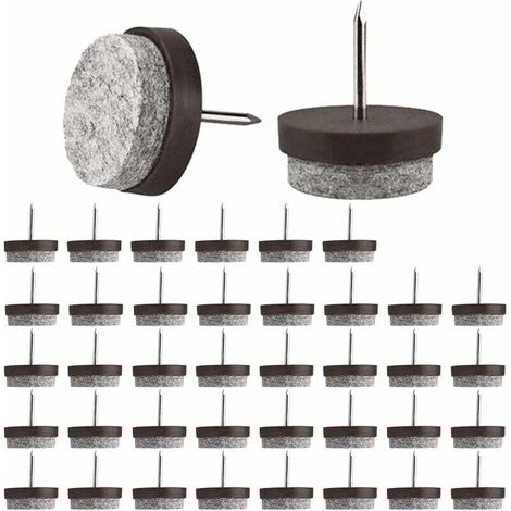 Patin Chaise a Clouer, Patins à vis en Feutre, 40 Pcs Clous Patins de Meuble, Patins Glisseurs Rond 21mm Tampon Chaise, Patins Meubles en Feutre Tampons pour Meubles, -Versailles, Ensoleillé (1/5)