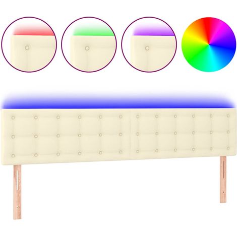 Maison Exclusive - Tête de lit à LED Crème 160x5x78/88 cm Similicuir (1/5)