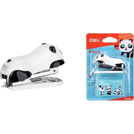 Cucitrice da 15 fogli, 10 punti metallici, colore bianco panda
