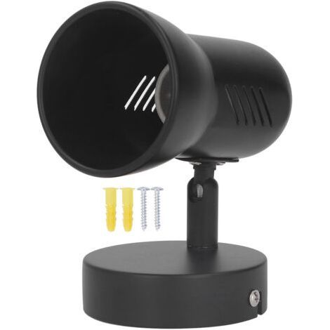 Jeffergarden Supporto per lampadina da parete E26 rotante nero opaco, facile installazione, portalampada da parete per camera da letto e ufficio 85-265V (1/4)