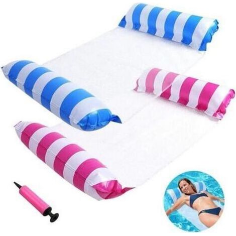 Hamac Flottant - Matelas Gonflable 4 en 1 - Pour Piscine Mer Lac Rivière - 70 x 120 cm - Charge Max 120 kg - Pompe Incluse - 2 Pièces (1/5)