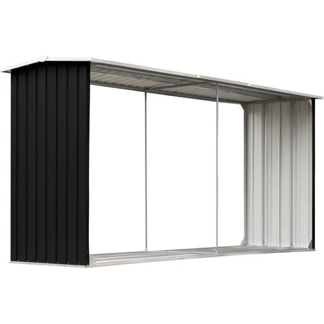 vidaXL Holzlager aus verzinktem Stahl 330x92x153cm Anthrazit
