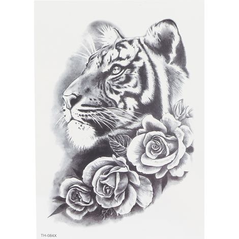 Autocollant tatouage temporaire waterproof TH-084, motif animal unique pour homme, portable et résistant à l'eau. (1/5)