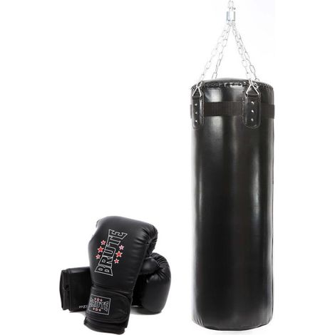 Sac de frappe 105 cm + gants de boxe Boxeur aguérris : Pack d'entrainement complet (1/5)