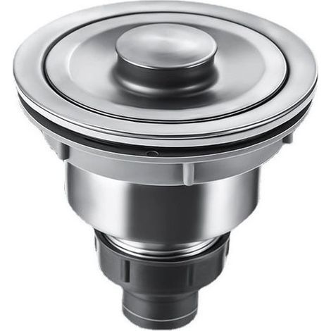 Bonde à panier universelle - avec joint d'étanchéité/tamis pour évier de cuisine/commande excentrée - compatible avec de nombreuses marques de cuisine - 110 mm (1/3)