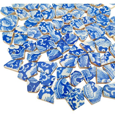 Carreaux de mosaïque en porcelaine et céramique - 500 g - Carreaux de mosaïque irréguliers cassés pour bricolage, sol, cuisine, piscine, pots de fleurs, accessoires de fabrication de mosaïque