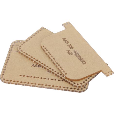 Lot de 3 gabarits en acrylique pour pochettes, sacs, portefeuilles et autres créations en cuir. Outils et accessoires de loisirs créatifs. (1/5)