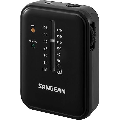 Sangean sr-32 radio tascabile nera fm/am con jack per cuffie e tracolla
