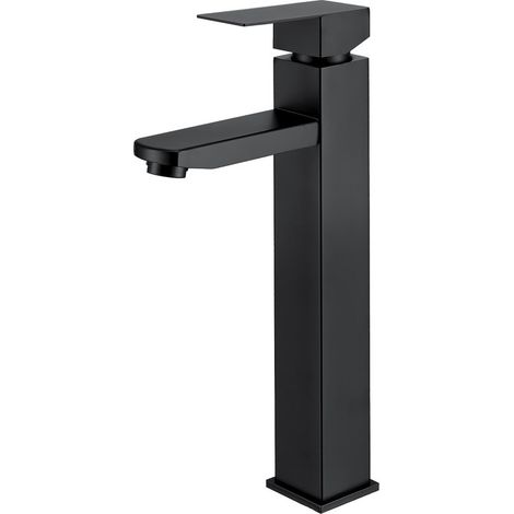 Robinet de Lavabo Haut Mitigeur Salle de Bain Noir Matt Mitigeur de Lavabo Chaud Froid Robinet en Inoxydable 304 Style moderne (1/5)