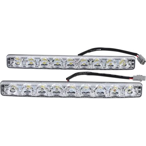 Feux diurnes LED 12V pour voiture – Haute luminosité 6000K – Étanches et anti-collision – Lot de 2 phares avant - 9-Led (1/5)
