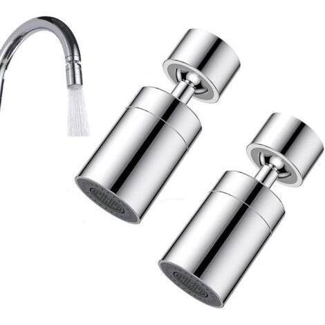 Lot de 2 aérateurs de robinet de cuisine universels, bec de robinet, aérateur de robinet pivotant, aérateur pivotant, bec de robinet de cuisine, robinet à jet de brise à 360 ° pour salle de bain et cu (1/5)