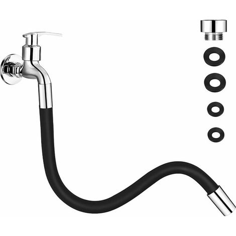 Rallonge de robinet - 50 cm - raccord baïonnette 25 mm intérieur / 3/4" extérieur - rotation 360° - pour salle de bain cuisine extérieur (1/5)