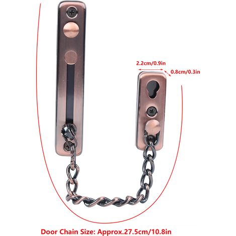 Chaîne de sécurité pour porte à charnière en acier inoxydable antique avec 4 vis de montage (1/5)