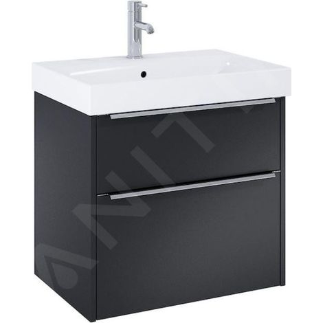 Jika Pure - Meuble avec lavabo, 60x54x42 cm, 2 tiroirs, blanc mat H40B2324023532 (1/2)