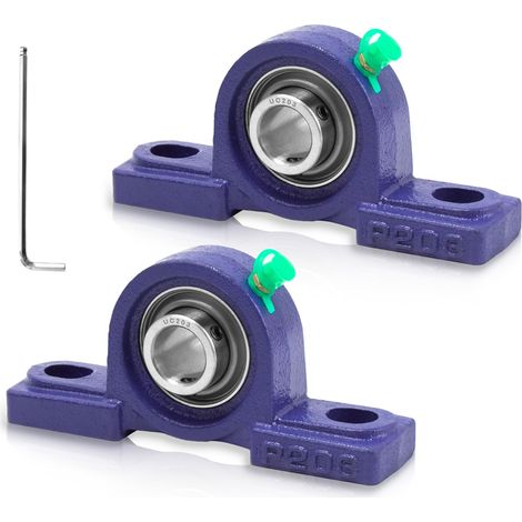 Palier Roulement 2Pcs UCP 203, Bride de Roulement de Bloc d'oreiller, Corps de Paliers en Fonte Bille Acier Roulements Est Doté d'un Graisseur, pour Roue de Brouette, Machine à Rouler (1/5)