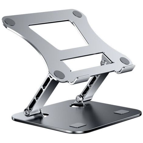Klappbarer Laptopständer aus Aluminium – verstellbar, um 360° drehbar, mit Kühlsystem, ergonomisches Design für optimalen Komfort. (1/4)