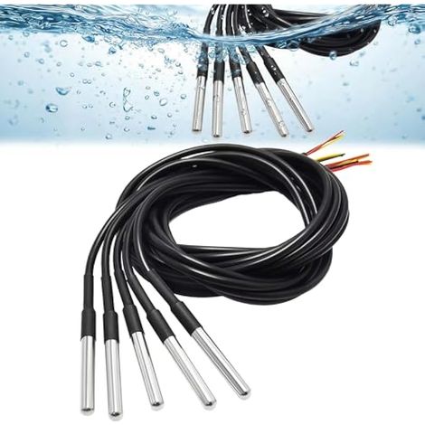 Sonde de Température Numérique Étanche: Câble de Sonde de Capteur de Température en Acier Inoxydable avec Câble de 5 M (-55℃ +125℃) (1/5)