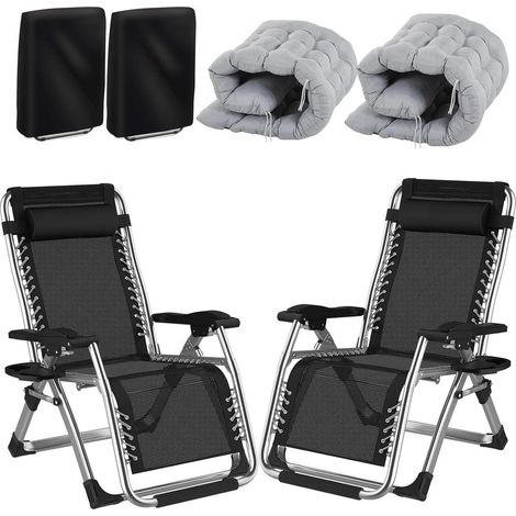 Sonnenliege verstellbar klappbar 83cm Breit 2er Set Gray (1/5)