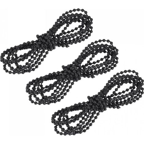 Aveugles Perlé Chaîne Cordon, 2,19 Yards 3Pcs Romain Vertical Rouleau Ombres pour Fenêtre Rideau Aveugles Rechange Pièces, Noir (1/5)