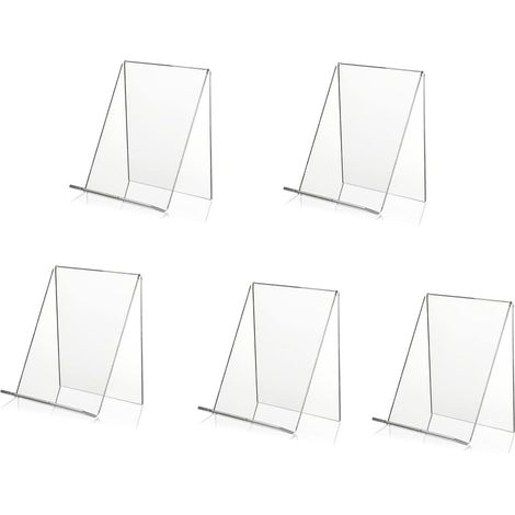 Set aus 5 transparenten Acryl-Bücherregalen, Halter für Broschüren/Fotos/Bücher/Alben