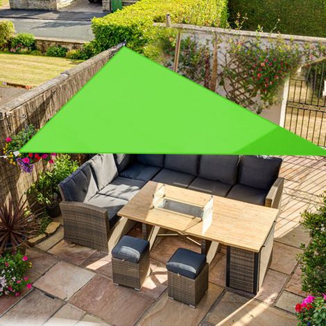 Sun Shade Sail Garden Patio Sunscreen Awning Canopy 98% UV Block Light Green Triangle 2x2x2m (1/5)