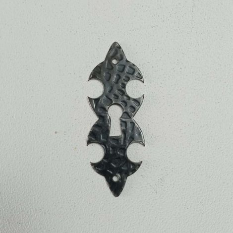 Bocchetta per mobili da 79x29mm buco chiave stile ferro battuto verniciata fumè