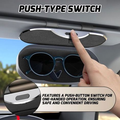 Étui à lunettes pour pare-soleil de voiture – Boîtier de rangement protecteur et clip organisateur – Accessoire intérieur pour SUV, (1/5)