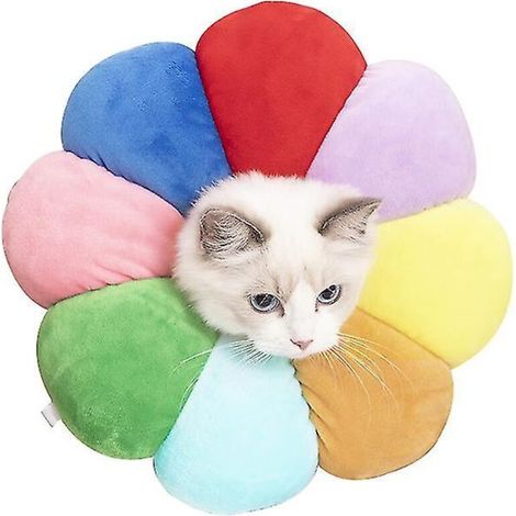 Medizinisches Halsband mit Sonnenblumenmuster – Biss- und Leckschutz für Katzen und Hunde, erhältlich bei Rainbow Pet Supplies (1/5)