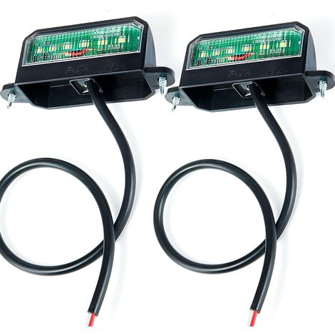 LED Éclairage Plaque D'immatriculation 2 pcs 12V 24V Etanche Feux Arrière pour Remorques Camions,Voiture (1/5)