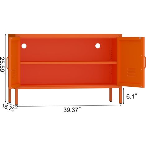 Armoire, en acier, étanche, avec étagères, orange, pour chambre, chambre et entrée, pour bien organiser votre salon, rangement pratique