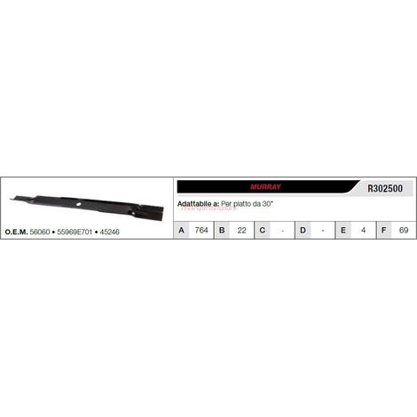 MURRAY tractor de césped cuchilla segadora 30" segadora plana 55969E701 (1/2)