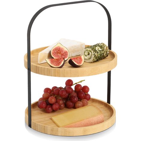 Etagere aus Bambus mit Griff MAVARO, 2-stufig