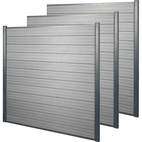 [NON UTILIZZATO] Frangivento fendivista 3x pannelli privacy Sarthe WPC alluminio premium 560cm grigio