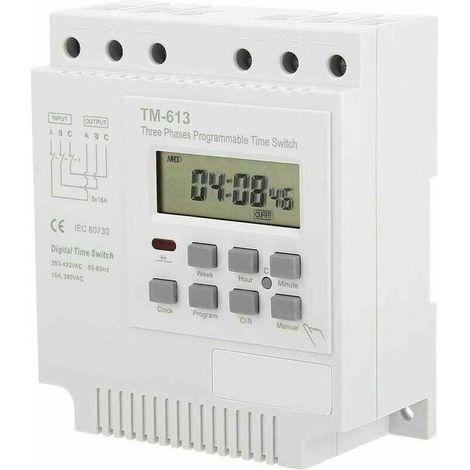 XVX Minuterie Programable - Minuteur 380V TM-613 Commutateur de minuterie pour moteur triphasé 350v-420vAC (1/5)