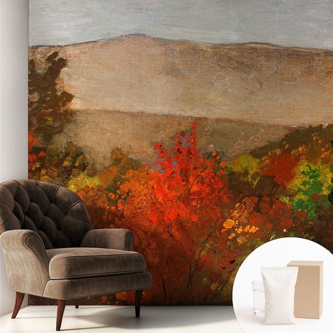 Papier peint avec colle pour décoration moderne de salon chambre à coucher cuisine et bureau Facile Panorama automnal 250x250 cm (1/5)