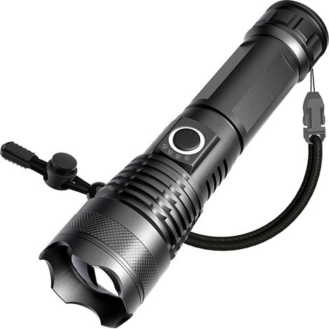 LED-Taschenlampe, einstellbare Helligkeit, Hochleistungs-Taschenlampe, langlebig, einstellbarer Fokus.