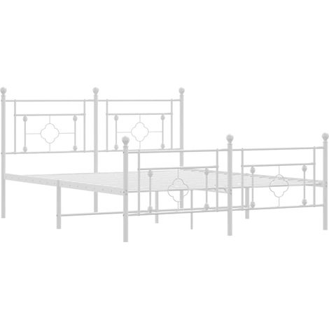 Estructura cama sin colchón con estribo metal blanco 150x200 cm vidaXL (1/5)