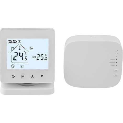 CCYKXA  Intelligenter drahtloser Thermostat für Warmwasserbereiter, WLAN-Konnektivität zur Fernsteuerung, unterstützt Batterie- oder USB-Stromversorgung mit Empfänger (ohne WLAN).