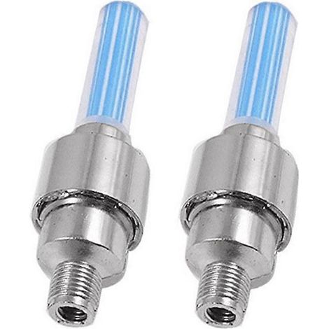 GM Lot de 2 bouchons de valve de pneu lumineux LED pour vélo, voiture et voiture, avec capteur de mouvement et rayons néon.