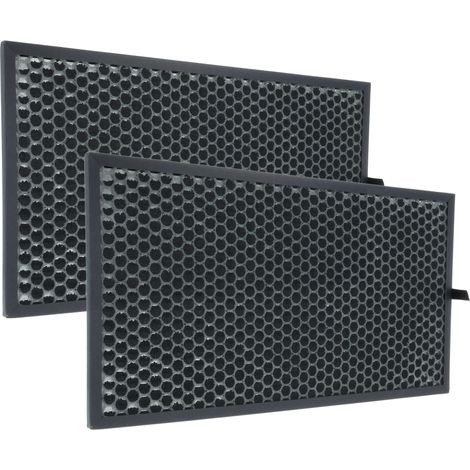 vhbw 2x Filtro ai carboni attivi compatibile con Sharp KC-D60EU-W, KC-G60EUW purificatore d'aria - filtro dell'aria nero
