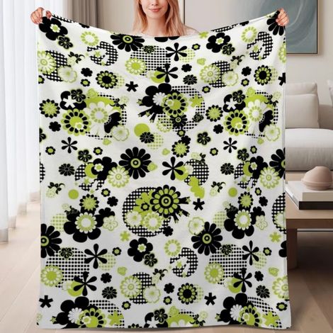 Couverture de lit en polaire, couverture légère et cosy en microfibre pour le printemps, décoration de salon, cadeau parfait pour femmes hommes, 6080 pouces (1/4)